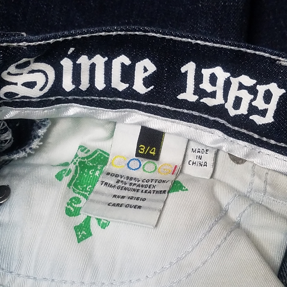 COOGI | White Genuine Leather Pocket Jeans - Picture 8 of 8
